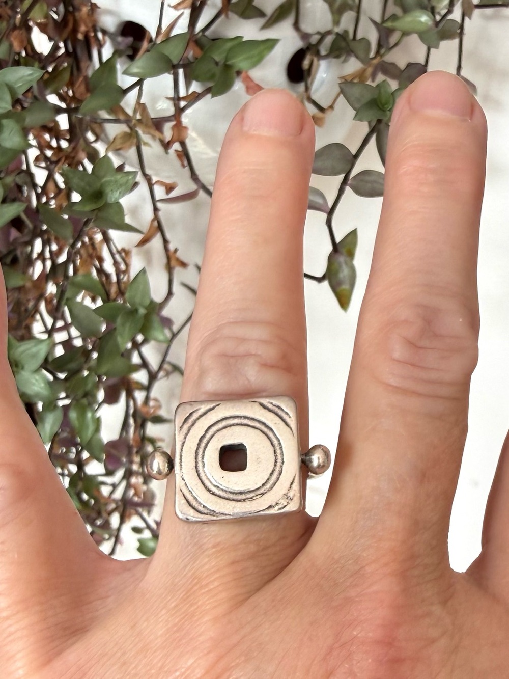 Sterling Silver Double Sided Ring, US 4.75 VINTAGE